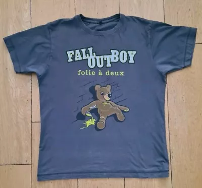 Buy Fall Out Boy Tour Shirt Grey Large Folie A Deux European Tour 2008 T-Shirt • 29.99£