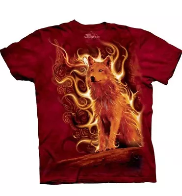 Buy PHOENIX WOLF The Mountain T Shirt Fire Unisex Medium Size • 29£