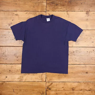 Buy Vintage Single Stitch T Shirt Blank L 90s USA Made Spalding Blue Tee • 22.99£