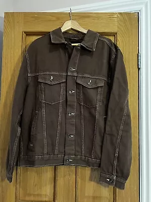 Buy Mens Cotton On Brown Denim Jacket Size Small • 18.99£