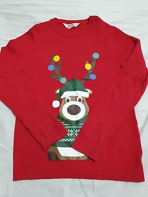 Buy H&M Boys Red Christmas Jumper Age 8-10. Reindeer Christmas Jumper. • 5£