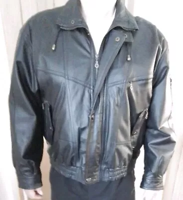 Buy Mens Leather Jacket Size 43/45 Black  Good Condition Used Twice  • 55£