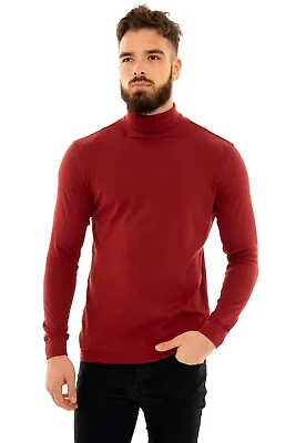Buy Mens Roll Neck Cotton Lightweight Jumper T-Shirt Turtle Funnel Long Sleeve Tops  • 11.99£