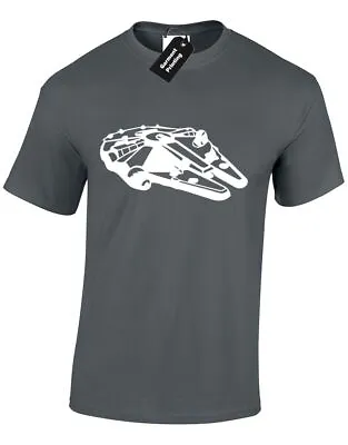 Buy Millennium Falcon Silhouette Mens T Shirt Rogue Force Han Chewie X Wing Tie Sith • 7.99£