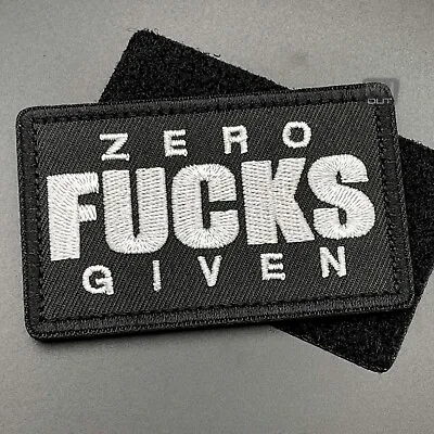 Buy Zero F**ks Given Morale Patch Hook Loop Military Army Tactical Airsoft Biker • 4.29£