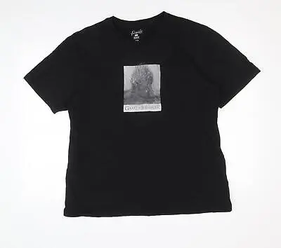 Buy Game Of Thrones Mens Black Cotton T-Shirt Size XL Round Neck • 5£