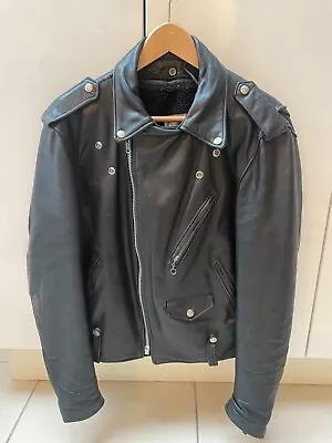 Buy Schott NYC Vintage Perfecto LACED Mens Black Leather Biker Jacket Size 40 • 200£