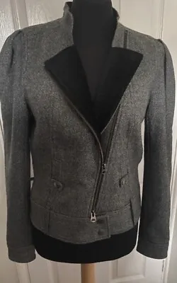 Buy Armani Exchange Jacket. Biker Style.  Size M.  Grey And Black.  Velvet Lapels • 20£