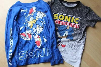 Buy 2 X Boys Age 10-13 Blue /Grey Sonic The Hedgehog T-Shirts Small For Age  • 6.99£