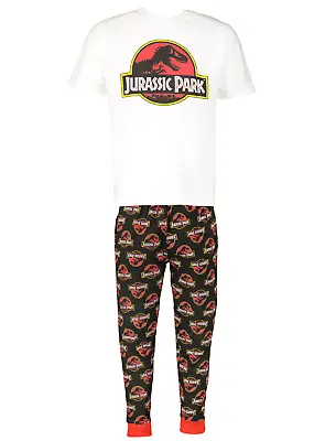 Buy Jurassic Park Mens Long Pyjama Set - Long Trousers/ T Shirt Top 100% Cotton NEW • 21.99£