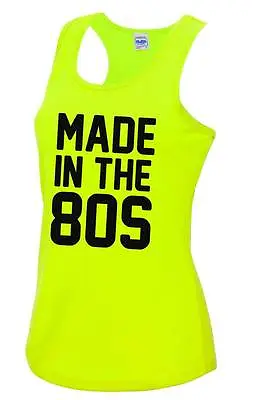 Buy MADE IN THE 80s Ladies Sports Vest 8-16 80's Party Fancy Dress T-Shirt Top Neon • 12.80£