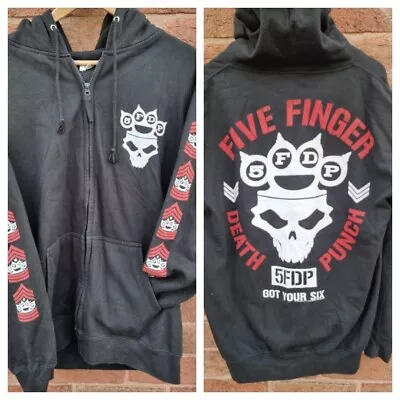 Buy Five Finger Death Punch Hoodie 5FDP 2015 Got Your Six Back & Sleeve Print LARGE  • 24.99£