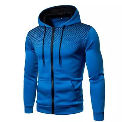 Buy Mens Hooded Coat Warm Jacket Zip Up Hoody Plain Hoodie Zipper Sports Jumper • 9.99£