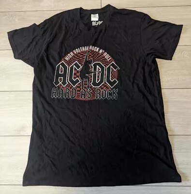 Buy AC/DC BLACK T-SHIRT Hard As Rock Tee Top Mens Womens Size L/ XXL 2 Extra Large** • 11.95£