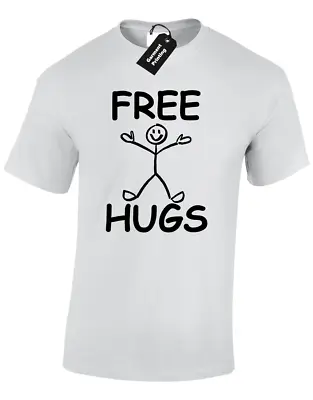 Buy Free Hugs Stickman Mens T Shirt Funny Printed Cute Design Joke • 7.99£