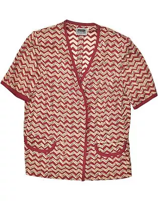 Buy LUISA SPAGNOLI Womens Short Sleeve Blazer Jacket IT 50 XL Red Chevron AW39 • 28.09£