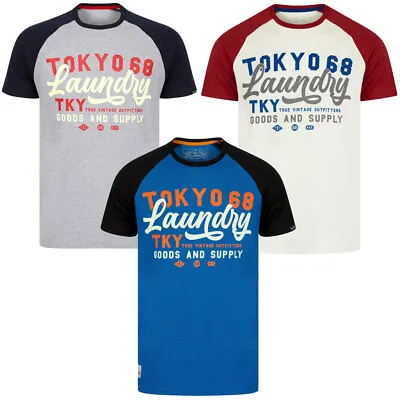 Buy Tokyo Laundry Mens T-Shirt Raglan Sleeve Cotton Graphic Print Baseball Style Top • 12.99£