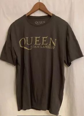 Buy Queen + Adam Lambert T-Shirt Rhapsody Tour 2023 Rock Band Shirt Large Grey • 30£