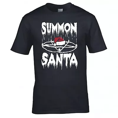 Buy Funny Gothic Christmas  Summon Santa  T-shirt • 12.99£