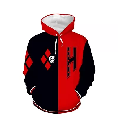 Buy Suicide Squad Harley Quinn Hoodie Pullover Jumper 3D Printed Sweatshirt Jacket • 29.38£