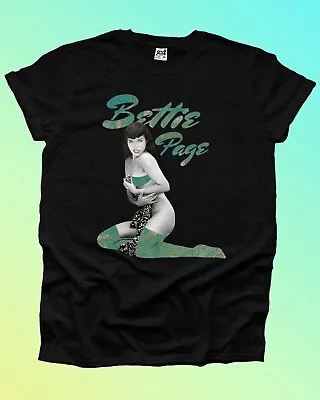 Buy Bettie Page Pin Up Movie Star Goth Emo Model Icon Naked Music Mens Tshirt Woman • 9.99£