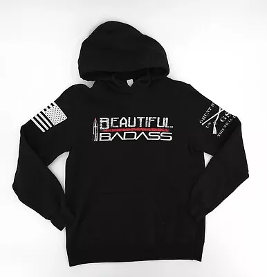 Buy Grunt Style Hoodie Sweater Womens Small Black Bullet Badass USA Flag Pocket • 21.25£