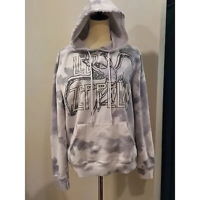Buy Led Zeppelin Hoodie Sweat Shirt Gray And White Tie-Dye Size M • 43.43£