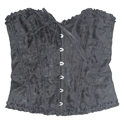 Buy Corset Cropped Top Black V-Neck Sleeveless Womens S • 7.99£