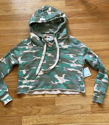 Buy NSF Camouflage Distressed/Holes Hoodie Cropped Sweatshirt Made In USA Size P (XS • 86.86£
