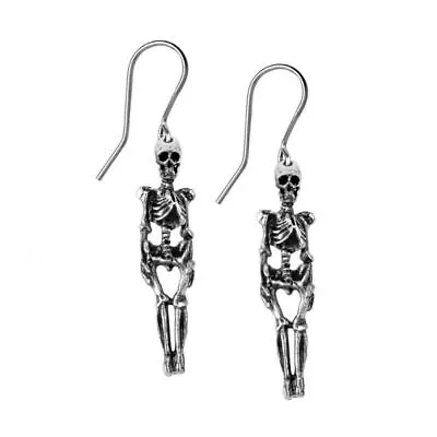 Buy Official Alchemy Gothic Skeleton Pewter Drop Earrings - Ladies Jewellery • 14.99£