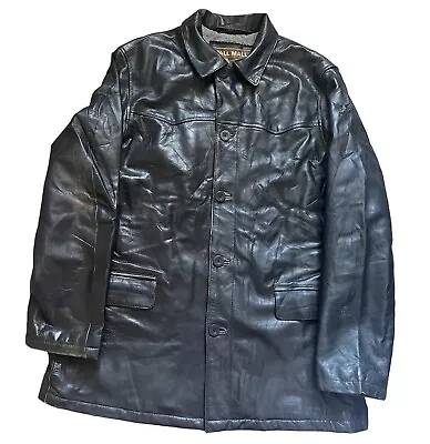 Buy Vintage 80s Pall Mall Black Leather Jacket - Size XXL Flight Cargo Mens • 19.99£