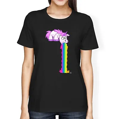 Buy 1Tee Womens Loose Fit Unicorn Puking And Being Sick Rainbow Juice T-Shirt • 7.99£