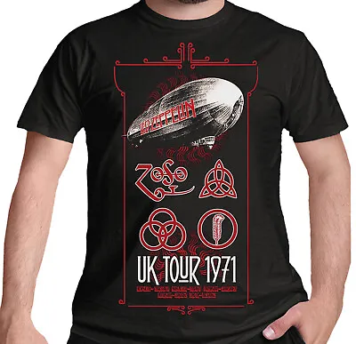 Buy Led Zeppelin T Shirt Official UK Tour 1971 Classic Rock Band Robert Plant NEW • 15.25£
