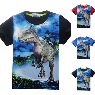 Buy Dinosaur TRex T-Shirt Kids Boy Girl Short Sleeve T-Shirts Summer Tops Tee Blouse • 10.32£