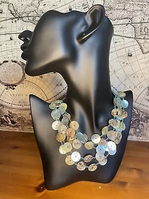 Buy Vintage Multi-strand Beaded Shell? Necklace. Boho, Festival, Holiday Jewellery. • 12£