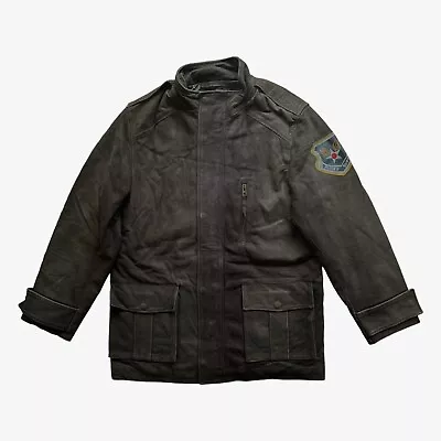 Buy Vintage 90s AVIREX Brown Leather Military Grade Jacket, Army Pilot Top Gun USA • 71.50£