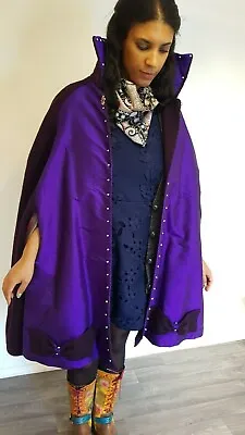 Buy Unique One Off Handmade Cape Made From Wool And Silk With Buckle Fastening. • 225£