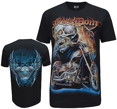Buy Biker Harley Ghost Rider Grim Reaper Motorbike T Shirt  M - XXL By Wild • 11.99£