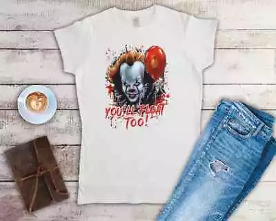 Buy Pennywise It You'll Float Too Ladies Fitted T Shirt Sizes SMALL-2XL • 11.24£