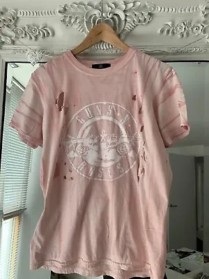 Buy Missguided Distressed Guns And Roses Tshirt Size Small Worn Once • 12£