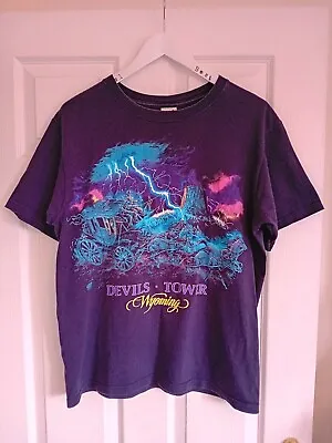 Buy Devils Tower Wyoming T Shirt VTG 90s Adult Medium WOW All Over Print  • 14.99£