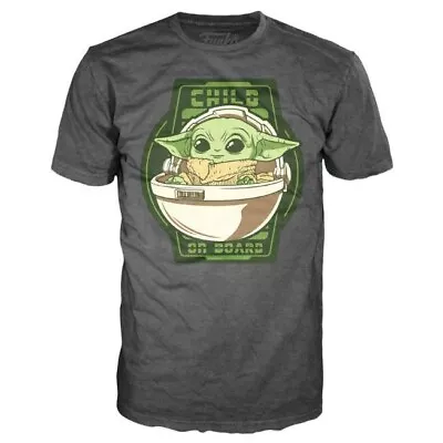 Buy Funko Star Wars Mandalorian Yoda The Child On Board T-Shirt • 12£