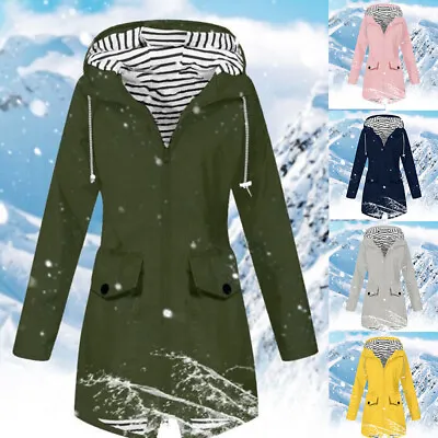 Buy Womens Waterproof Raincoat Ladies Outdoor Wind Rain Forest Jacket Plus Size Coat • 20.05£