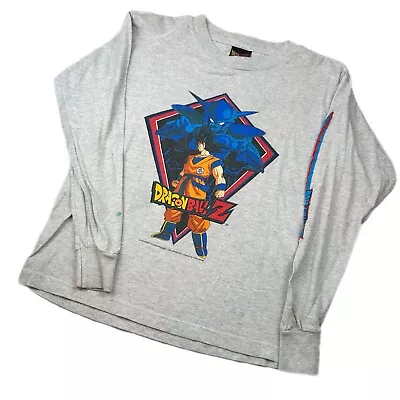 Buy Vintage Dragon Ball Z Shirt Youth L Gray Goku Super Saiyan 2000 Y2K Kids Boys • 15.71£