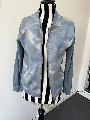 Buy Made In Italy Ladies Blue Camo Pattern Zip Jacket One Size • 6£