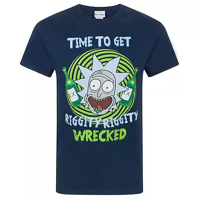 Buy Rick And Morty Mens Riggity Riggity Wrecked T-Shirt NS4407 • 14.39£