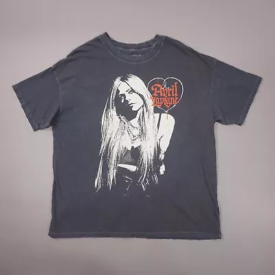 Buy Avril Lavigne American Eagle Band Tee Oversized T Shirt Womens Large / XL Gray • 14.09£