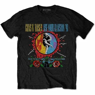 Buy Guns N Roses Use Your Illusion Circle Splat Black T-Shirt NEW OFFICIAL • 14.99£