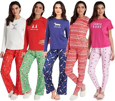 Buy Loungeable Jersey Christmas Pyjamas Super Soft Long Festive Xmas Pyjama Set PJs • 12.99£