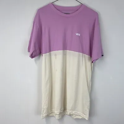 Buy VANS Cream & Pink Colour Block Short Sleeve T-Shirt MEDIUM.  38” Chest • 10£